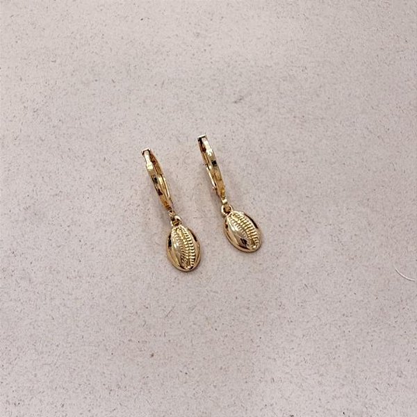 Argola Concha do Mar Banhado Ouro