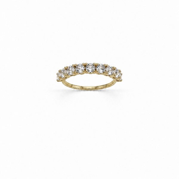 Anel Meia Aliança 3.5mm Banhado em Ouro