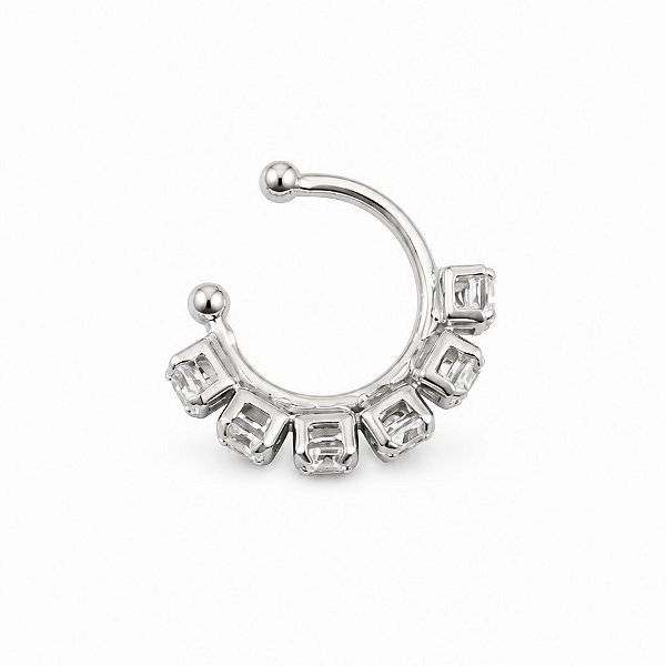 Piercing Fake Cravejado Zircônia 3mm Banhado em Ródio