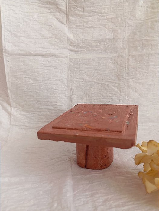 Porta Velas Pedestal Concreto Rústico