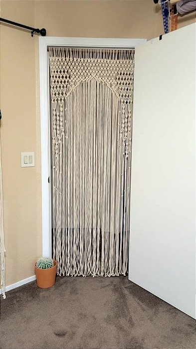 Cortina boho de macramê artesanal decoração elegante