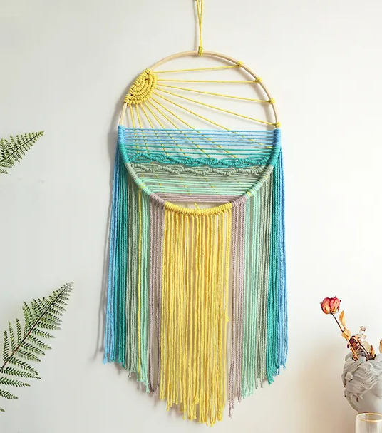 Tapeçaria boho macramê nascer do sol pôr do sol
