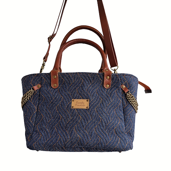 Bolsa Jeans Média Gabi - alça tiracolo removível