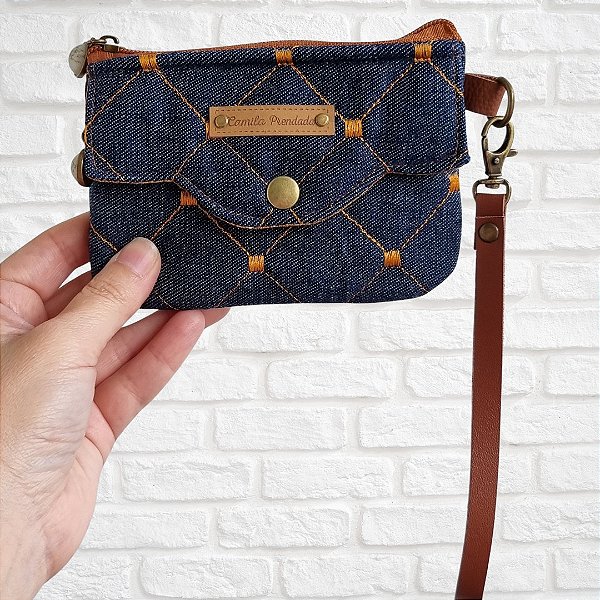 Carteira Básica em Tecido Jeans Camila Prendada