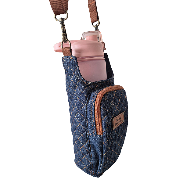 Bolsa Jeans Térmica para Garrafa de até 1 litro