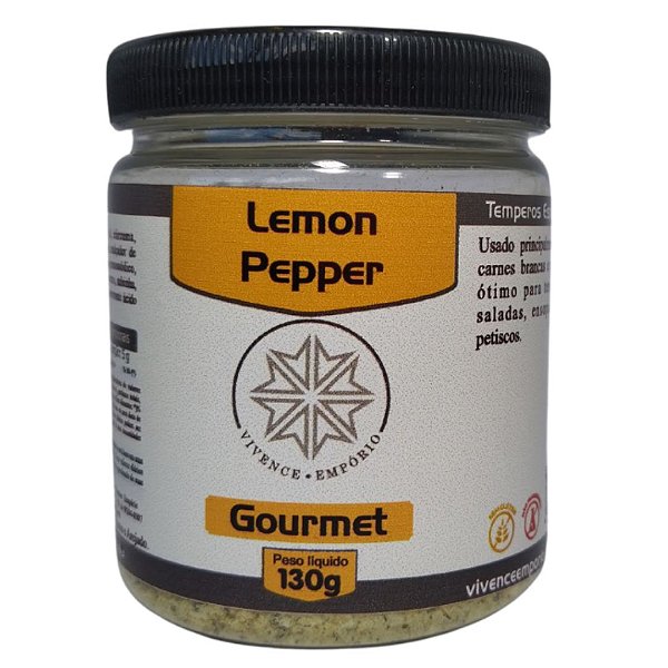 Tempero Gourmet Lemon Pepper 130g Vivence Empório