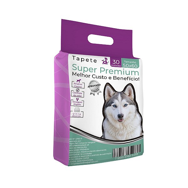 Tapete Higiênico Super Premium 50X60cm 30 unidades