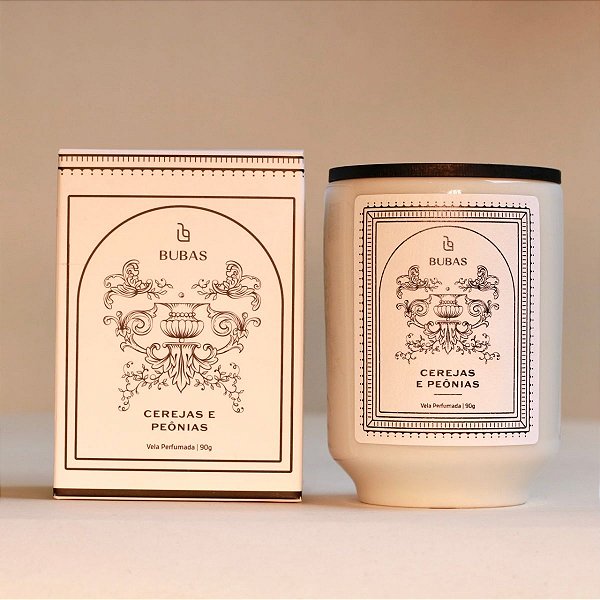 VELA PERFUMADA CEREJAS E PEÔNIAS - 90g