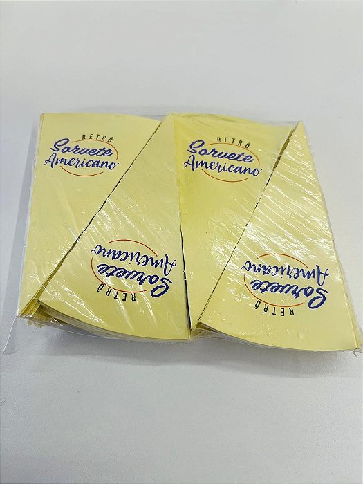 Cones Para Casquinhas Sorvete Americano Amarelo c/ 200un