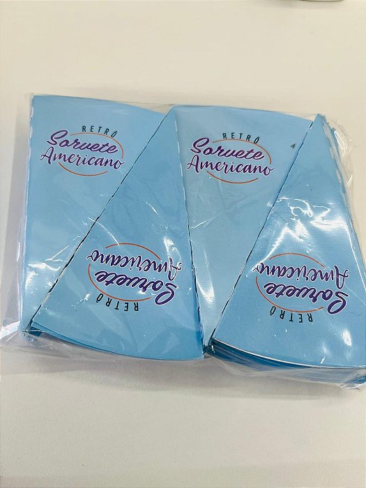 Cones Para Casquinhas Sorvete Americano Azul c/ 200un