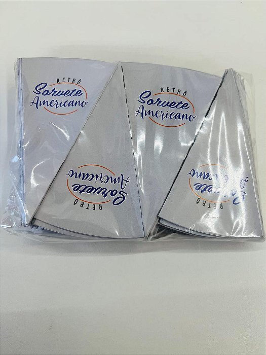 Cones Para Casquinhas Sorvete Americano Cinza c/ 200un