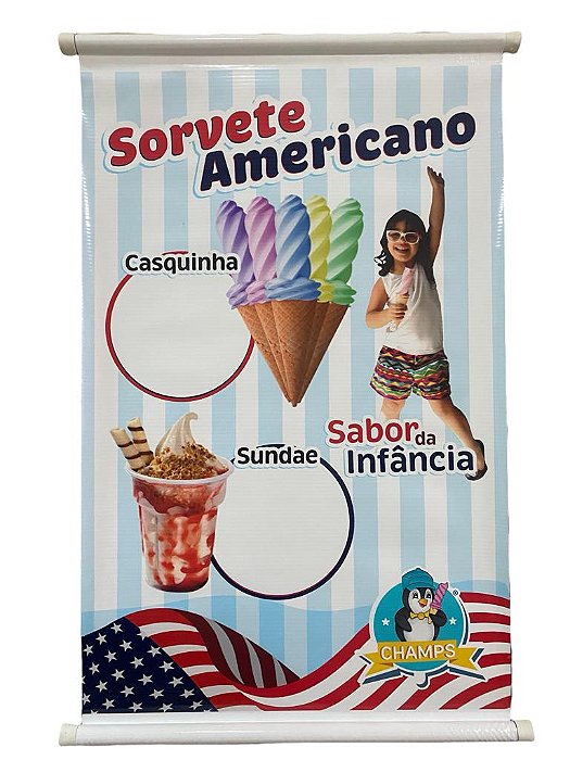 Banner Expositor Azul com Branco