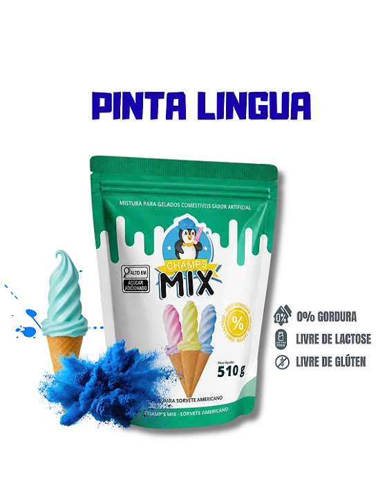 PREPARO MIX MISTURA EM PÓ P/ SORVETE AMERICANO CHAMP'S - PINTA LÍNGUA