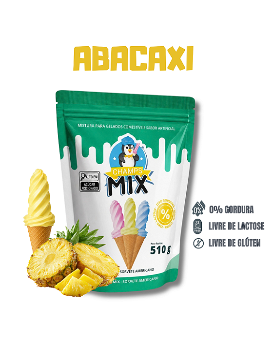 PREPARO MIX MISTURA EM PÓ P/ SORVETE AMERICANO CHAMP'S - ABACAXI