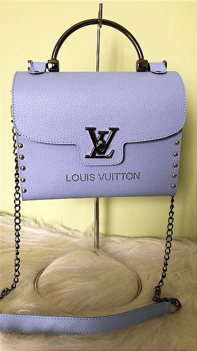 Bolsa Feminina Transversal Louis Vuitton Bau Lateral Madeira Cor Azul Bebê  - Gattô Dress