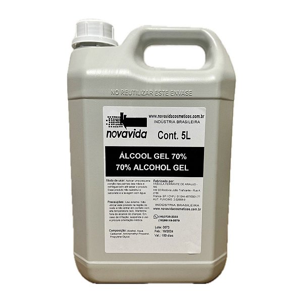 ÁLCOOL 70% GEL 5 LITROS