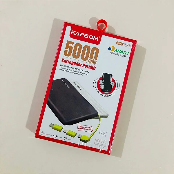 CARREGADOR PORTATIL TRES TIPOS DE SAIDA 5000