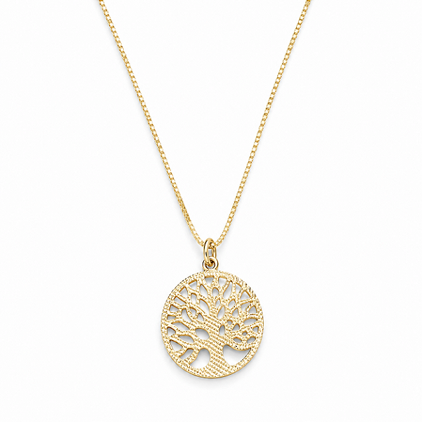 Colar - Árvore da Vida - Redondo G - Banhado Ouro 18K