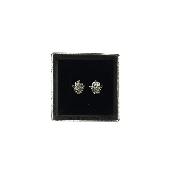 Brinco Hamsa - Prata 925 com Zircônia