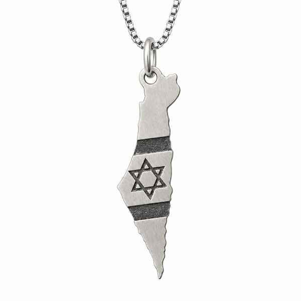 Colar - Mapa de Israel - Prata 925