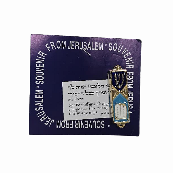 Mezuzá Judaica para Carro com Tábuas Douradas