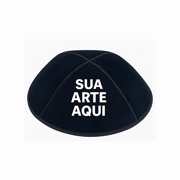 Kipá Personalizada em Camurça – Crie a Sua!