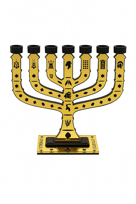 Menorá Knesset de Enfeite - MDF e Acrílico