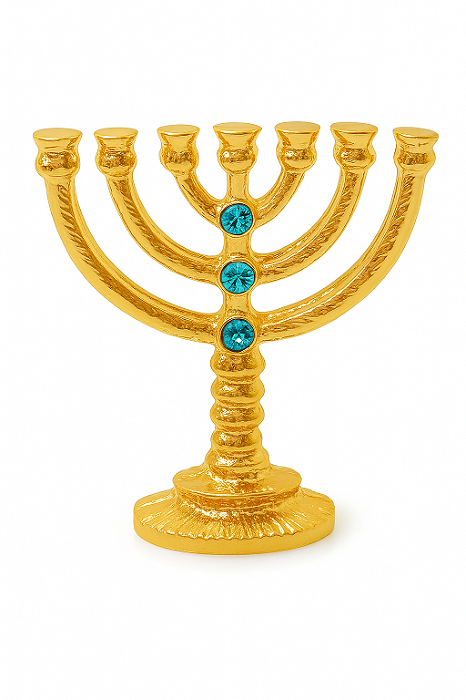 Mini Menorá - Com Pedrinhas