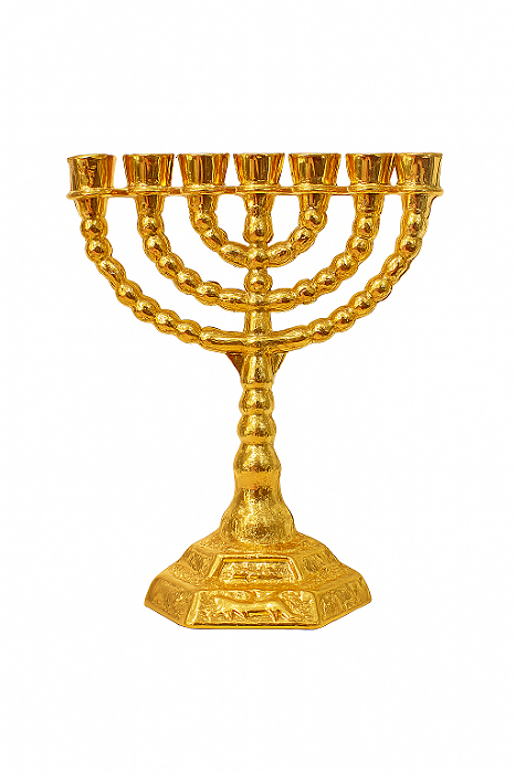 Mini Menorá Dourada- Com Bolinhas