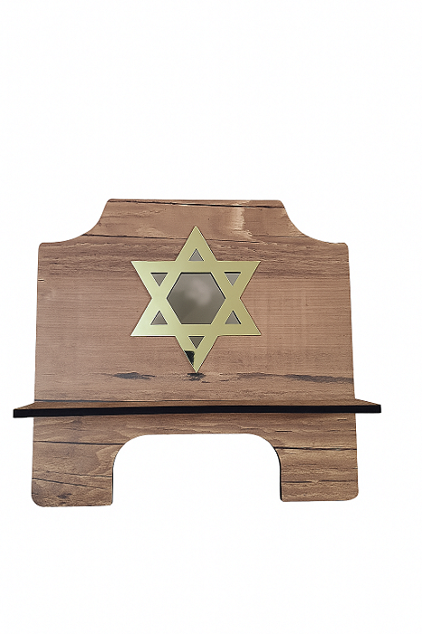 Suporte de Livro em Madeira - Estrela de Davi