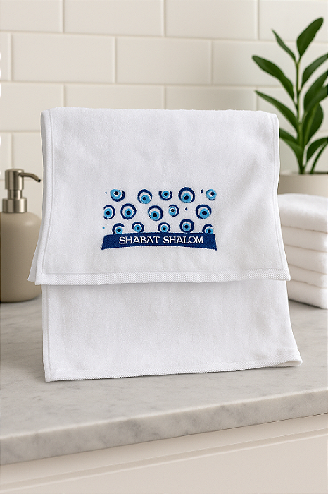 Toalha Para Lavabo - Shabat Shalom Com Olho Grego
