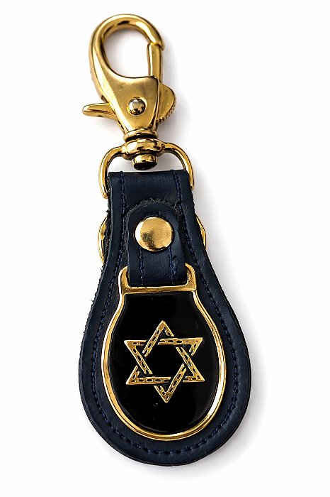 Chaveiro Estrela de David - Couro
