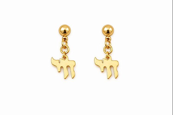 Brincos Chai - Banhados a Ouro