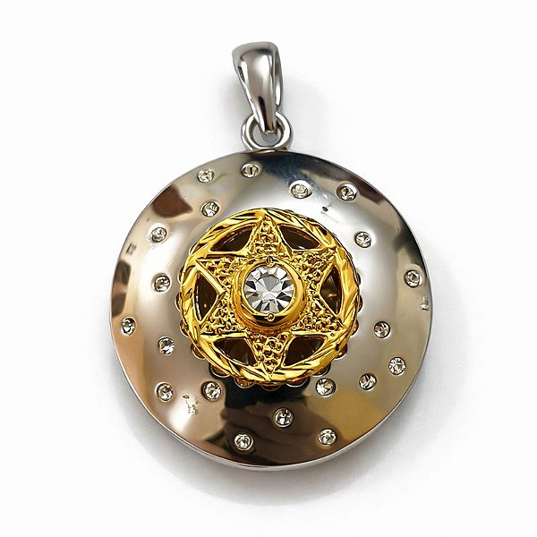 Pingente Redondo Estrela de David - Grande