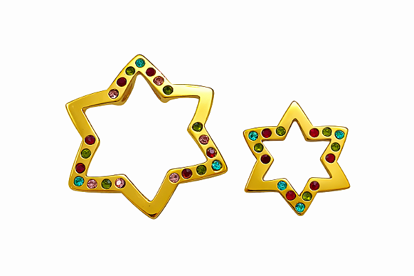 Conjunto de Pingentes Estrela de David – Mãe e Filha (2 Peças)