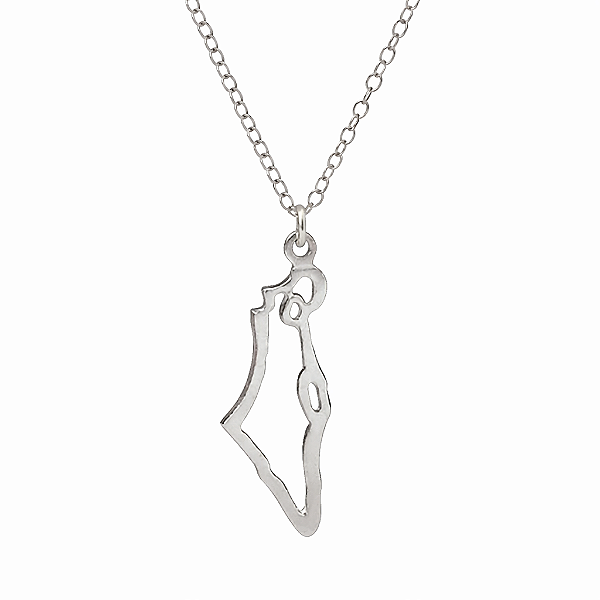 Colar Mapa de Israel - Aço inoxidável