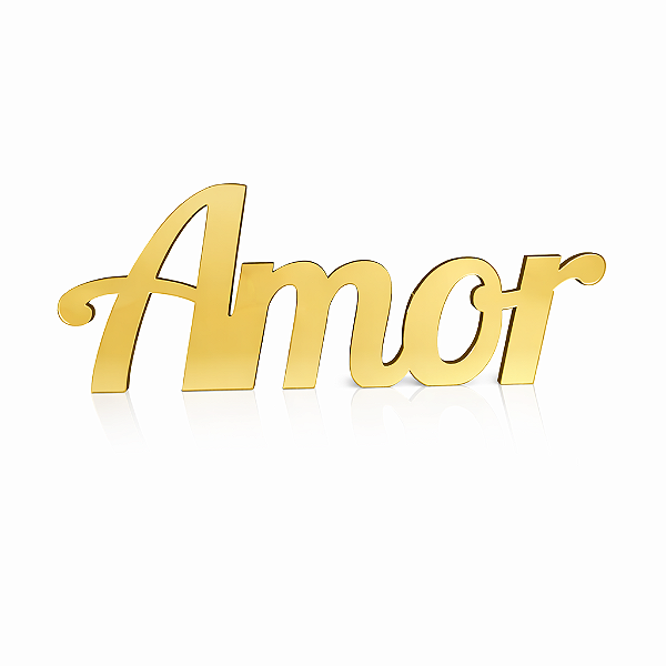 Enfeite Amor - Acrílico e Madeira