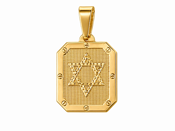 Pingente Estrela de David Dourado - Octogonal