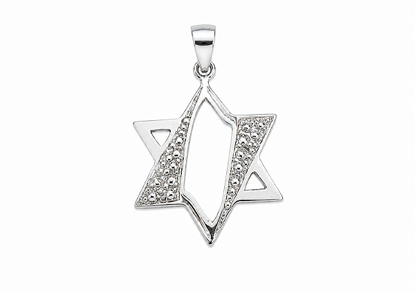 Pingente Estrela de David com Bolinhas - Prata 925