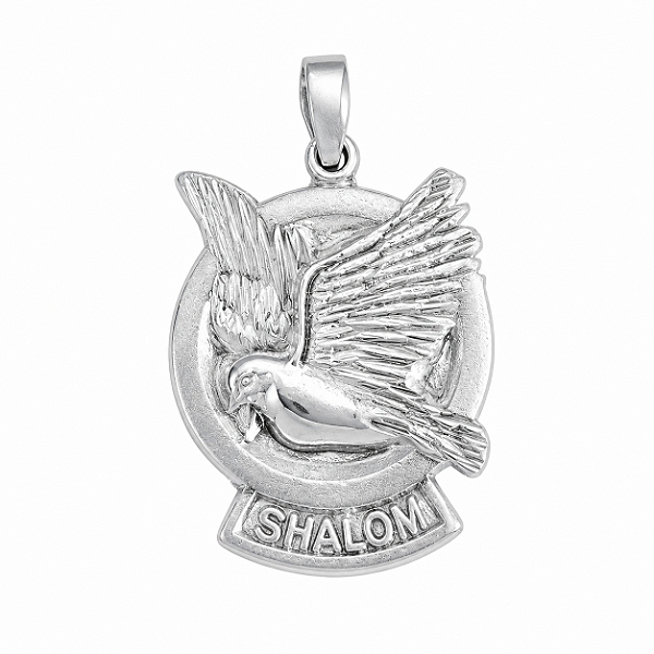 Pingente Pomba Shalom de Prata 925