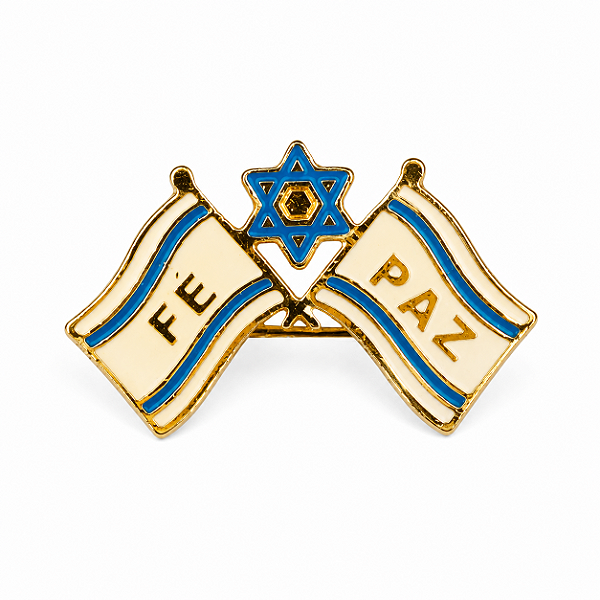 Alfinete Broche - Paz e Fé Israel