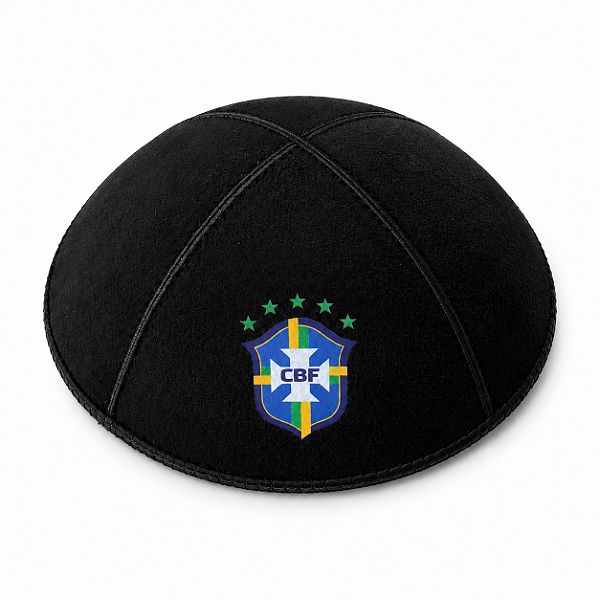 Kipá Brasil Preto - Edição Copa Do Mundo 2026