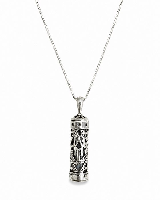 Colar Mezuzá de Prata 925 - Hamsa