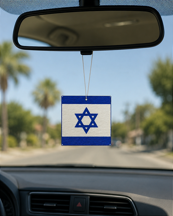 Aromatizante Para Carro Frente e Verso – Bandeira de Israel e Tefilat