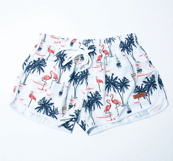 Shorts feminino FLAMINGO branco
