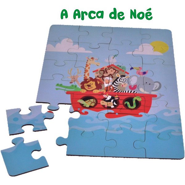 Quebra Cabeça Infantil Arca De Noé Em Madeira mdf Puzzle Jogo Educativo 9  Peças Brinquedo Coluna + 4 Anos em Promoção na Americanas