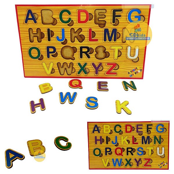 Alfabeto de Encaixe - Brinquedos Educativos e Pedagógicos - Gemini Jogos  Criativos