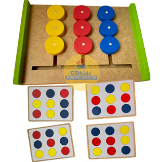 Jogo Educativo Sequência Cores com 4 fichas em Madeira