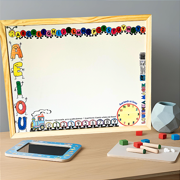 Quadro Branco Lousa Infantil com Caneta e Apagador