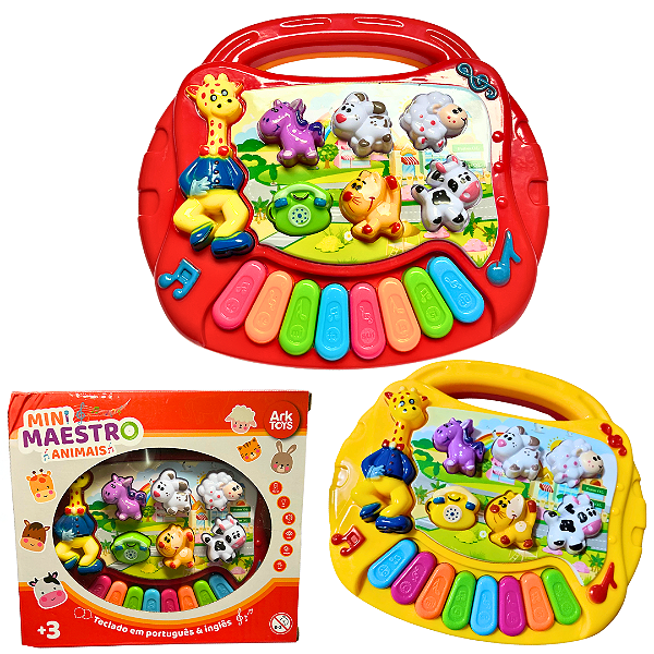 Teclado Piano Musical Infantil  Bichos Mini Maestro Animais Ark Toys